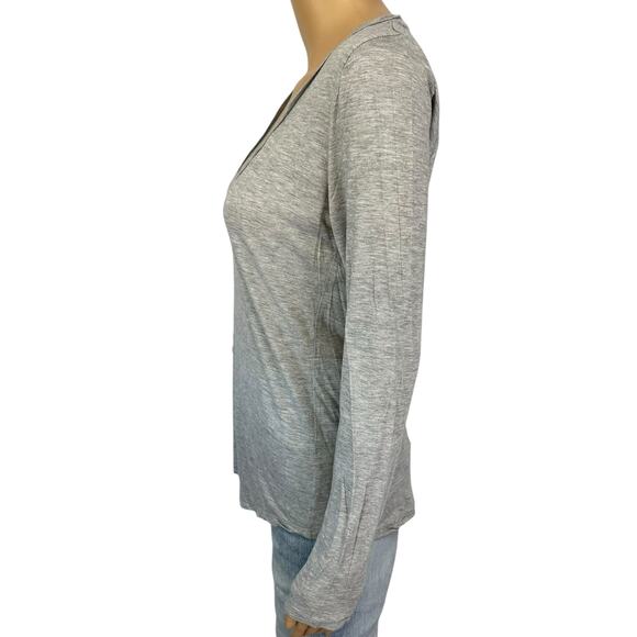 J. Crew Prima Jersey Cotton Drapey Top Gray Long Sleeve B4720 Size S - Picture 6 of 10